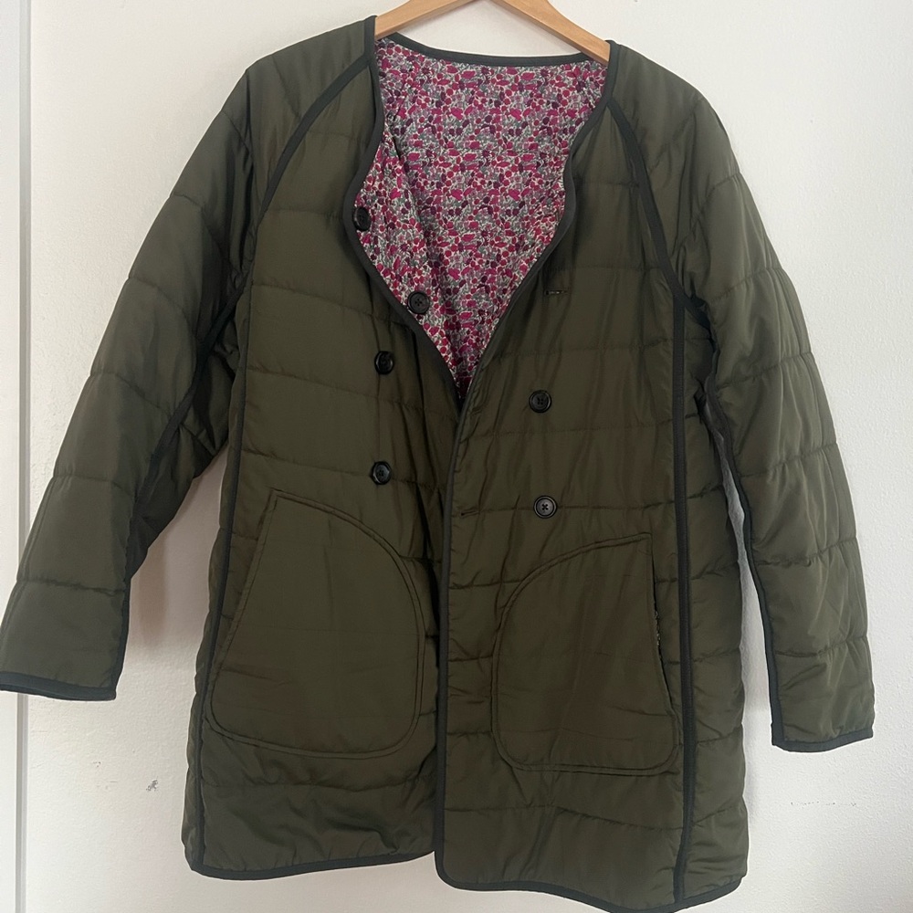 J. Crew Liberty Reversible Quilted Coat Trench